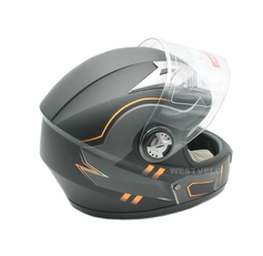 Мото шолом F2 830 (XS) Інтеграл, Neon orange #1, чорний матовий  з захистом бороди
