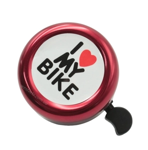 Дзвінок алюмінієвий «I LOVE MY BIKE» червоний
