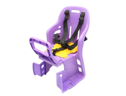 Крісло дитяче, пластик, на зад. багажник, "JLD" з м'ягкою підкладкою, фіолетове