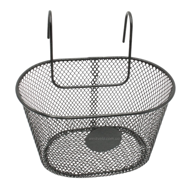 Кошик дитячий метал сіточка, на гачки, чорний 12" фото westvelo.com