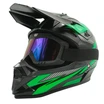 Шолом, закритий крос/ендуро (М) DOT/АТV EDX 025 чорно-зелений глянець з дашком + окуляри фото westvelo.com