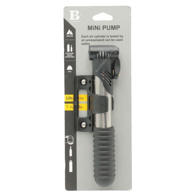 Насос вело MINI PUMP №2326 з кріпленням сірий + перехідник PRESTA фото westvelo.com
