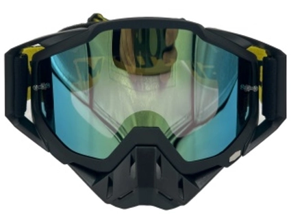 Мото окуляри Кросс-ендуро "MO-3" чорні із дзеркальною (затемненою) лінзою