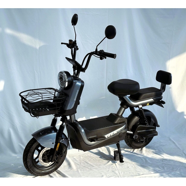 Електроскутер Corso «RAVEN-L» RV-704558 двигун 800W, акумулятор 60V 24Ah літій-залізо-фосфатний, графітовий, колеса 10" фото westvelo.com