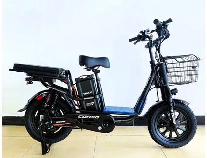 Електровелосипед 16 ST Corso «TRUCK» TR-10723, сталь, двигун 1000W, акумулятор 60V 26Ah літієвий чорний + кошик