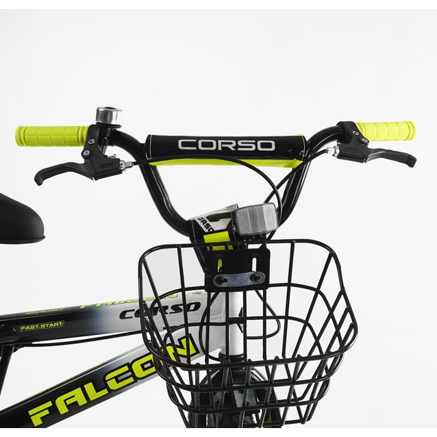 Дитячий велосипед 18 ST Corso «FALCON» FL-18107 дискові гальма, чорно-жовтий фото westvelo.com