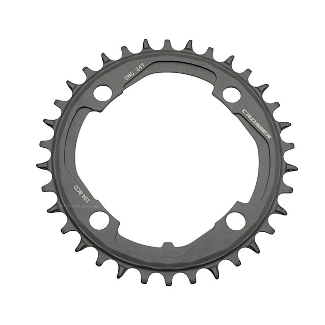 Зірка шатунів передня накладна AL CROSSER чорна на 34 T (104 BCD) (NARROW WIDE) фото westvelo.com