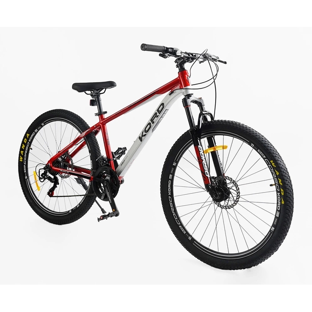 Велосипед 27.5 AL Corso «KORD» KD-02487 алюміній 15.5", (к-т SHIMANO) червоно-срібний фото westvelo.com