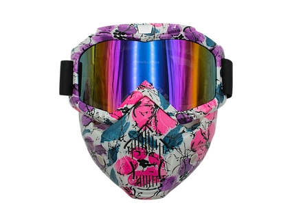 Мото окуляри Кросс-ендуро (хамелеон) BEON + захисна маска (кольорові плями)