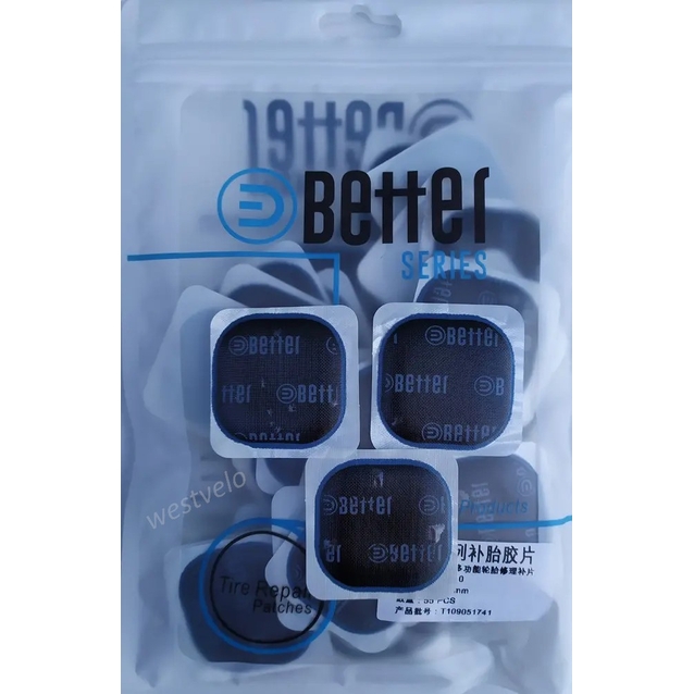 Латки BETTER самоклейки 40*40mm квадратні (55шт) фото westvelo.com