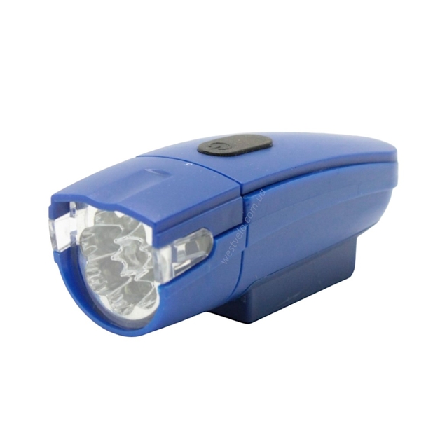 Фара на батарейках ZHEN XIANC (ZX-800), 8 LED (чорна, синя) фото westvelo.com