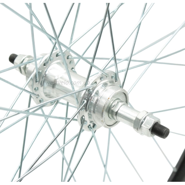 Колесо 26 зад, обід 2-ний чорний, втулка AL на віночках, диск різьба фото westvelo.com