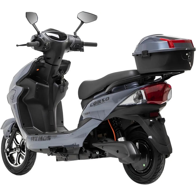 Електроскутер Corso «ATMOS» TS-731147, двигун 2000W, акумулятор 72V/35Ah графеновий, сірий, колеса 10" + 1 ящик. акум фото westvelo.com