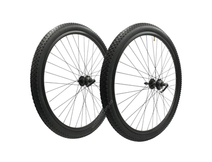 Колеса 28-29 перед+зад, обід 2-ний чорний, дисковий, втулка ST. на віночках, диск 6 болтів,ексцен+камери і покришки