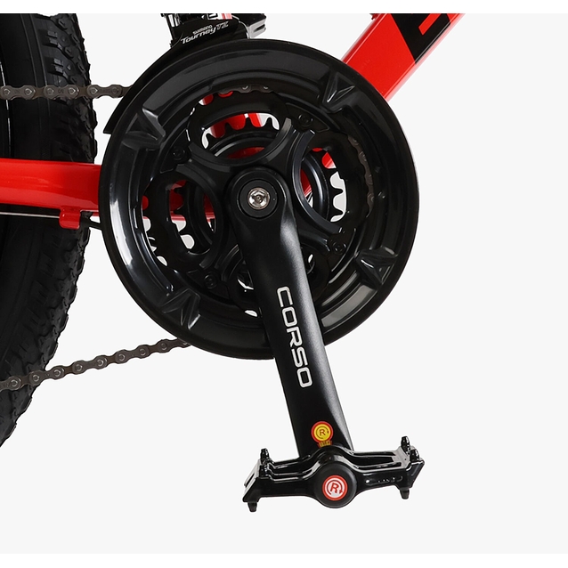 Велосипед 24 AL Corso «EVOLUTION» EV-24314 алюміній 11", (к-т SHIMANO) чорно-червоний фото westvelo.com