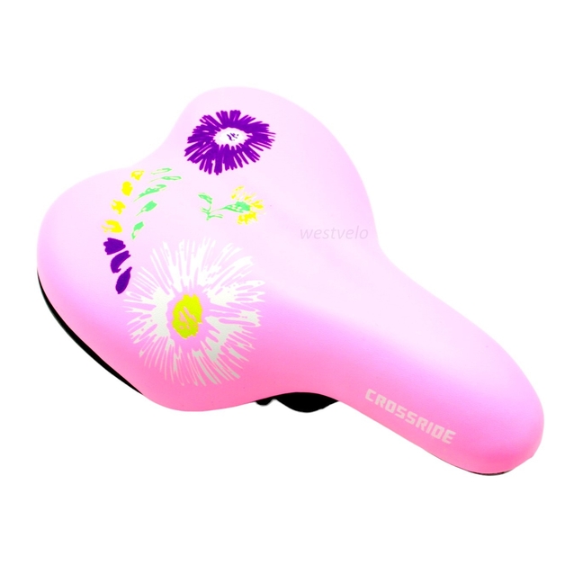 Сідло дитяче CROSSRIDE №327-2, рожеве (230X140) пластмасова основа фото westvelo.com