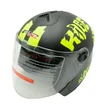 Мото шолом, відкритий (XS 53-54) F2-707, чорно-салатовий, матовий, з відкидними окулярами фото westvelo.com