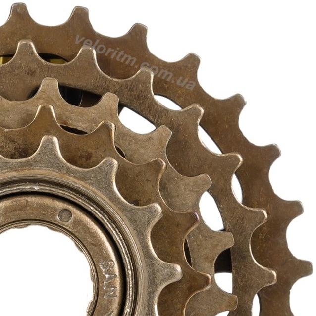 Зірка задня різьбова 5-рик SANYOU коричнева (14-28T) фото westvelo.com