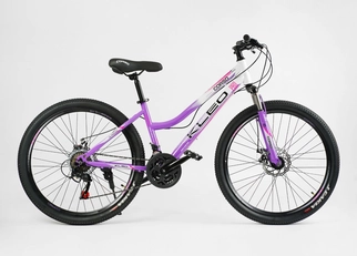 Велосипед 26 ST Corso «KLEO» KL-26307 сталь 15", (к-т Saiguan) біло-рожево-фіолетовий