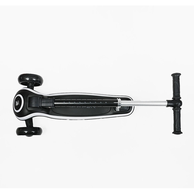 Самокат дитячий 3-х колісний Skyper S-605-83 L чорний, колеса PU Ø125mm/35mm зі світлом, підсвічування платформи та керма, кермо складне фото westvelo.com