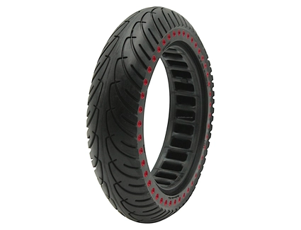 Покришка "8" 8.5-2.0 NEDONG (Ø155 - 36,5мм) лита (Перфорована) безкамерка для електросамоката з червоними крапками (189)