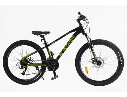 Велосипед 26 AL Corso «X-POWER» PW-75122 алюміній 13", (к-т SHIMANO) чорно-зелений