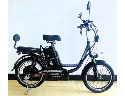 Електровелосипед 20 AL Corso «POWERFULL» FL-34071, алюміній, двигун 1000W, акумулятор 60V 28Ah літієвий, темно сірий + кошик