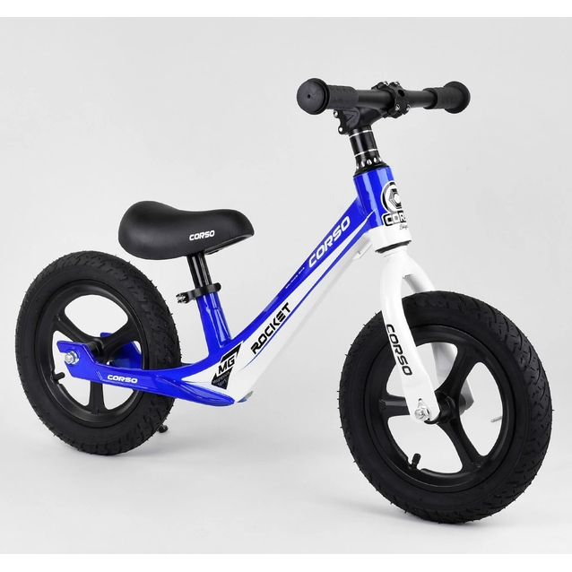 Велобіг 12 Corso надувні колеса, магнієва рама «ROCKET» 91649 синьо-білий фото westvelo.com