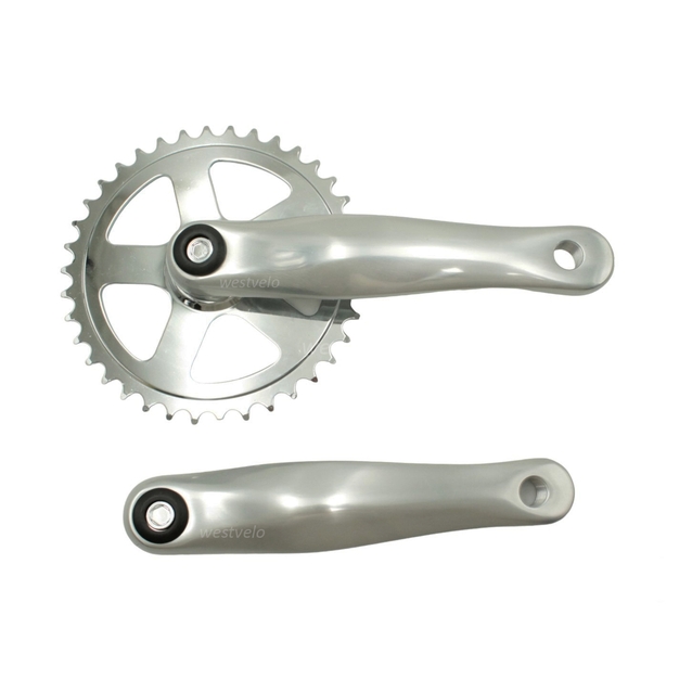 Система шатунів під планетарку 38T, L-170мм. сірий (алюміній-сталь) фото westvelo.com