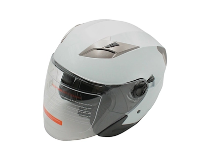 Мото шолом, відкритий (S) (55-56см) BLD-708 білий глянець з відкидними окулярами