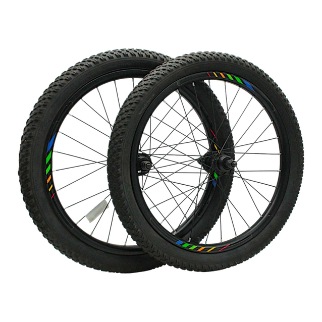 Колеса 20 перед+зад, обід 2-ний чорний, втулка М на віночках, диск різьба + камери і покришки (Viper) фото westvelo.com