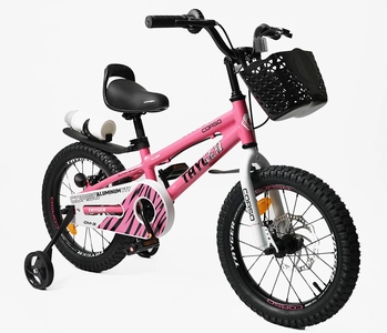 Дитячий велосипед 16 AL Corso «TAYGER»  TG-21476 алюмінієва рама, дискові гальма, рожевий