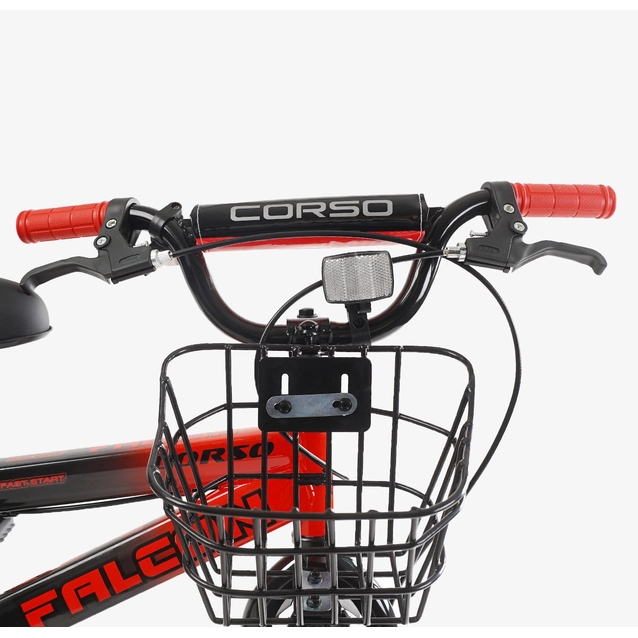 Дитячий велосипед 14 ST Corso «FALCON» FL-14873, дискові гальма, чорно-червоний фото westvelo.com