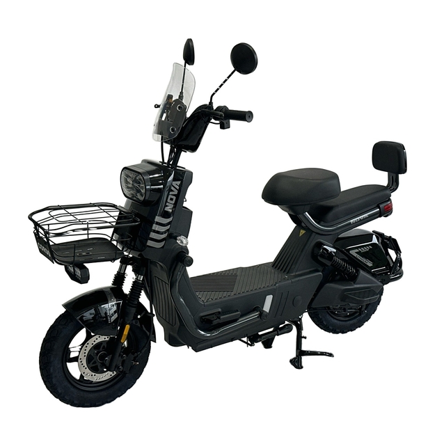 Електроскутер Corso «NOVA L» NV-319042, двигун 1000W, акумулятор 72V 20Ah літій-залізо-фосфатний, чорний, колеса 10" фото westvelo.com
