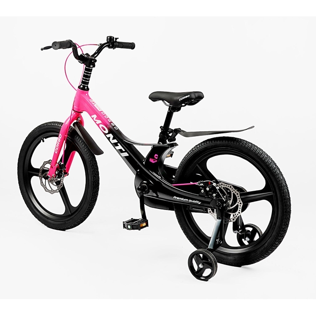 Дитячий велосипед 20 MG Corso «MONTI» MT-20002, магнієва рама, чорно-рожевий фото westvelo.com