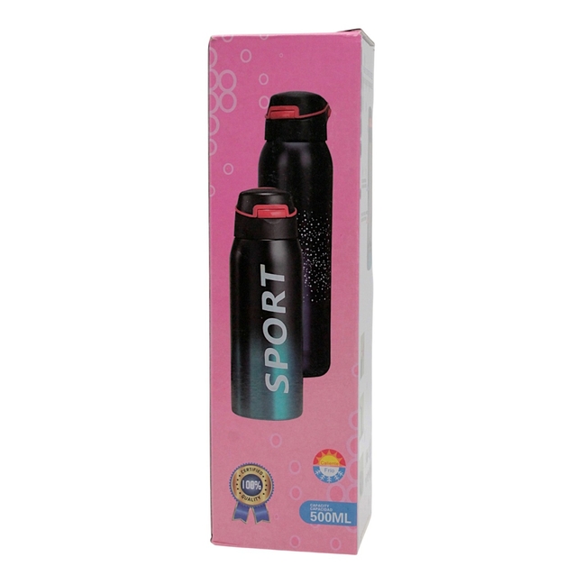 Термос 500 ml. нержавійка (ремінець, трубочка) мікс кольорів фото westvelo.com