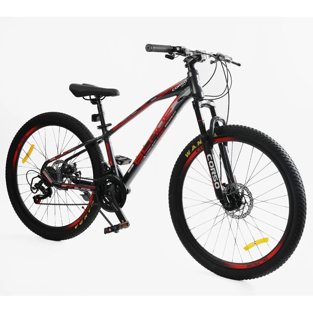 Велосипед 26 AL Corso «BLADE» BD-26188 алюміній 13", (к-т SHIMANO) чорно-червоний фото westvelo.com