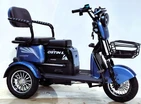 Трицикл Corso «OSTIN L» NL-329144, двигун 1200W, акумулятор 72V 24Ah літій-залізно-фосфатний, синій + 1 ящик. акум, колеса 10" фото westvelo.com