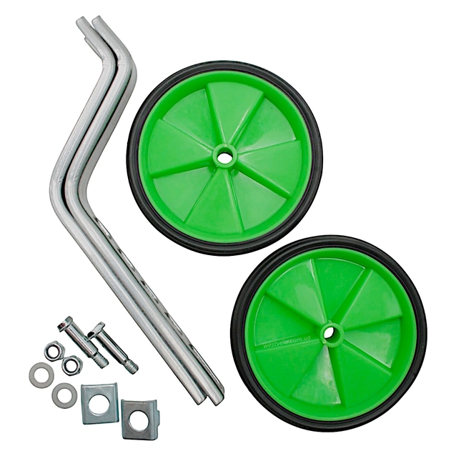 Бокові дитячі колеса (Ø 12-20) пластмасові зелені (AFT-117) фото westvelo.com