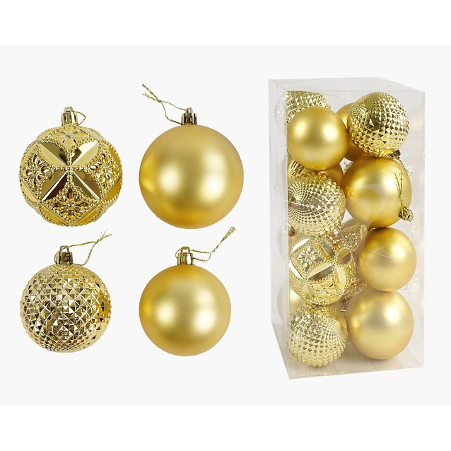 Новорічні прикраси 16 шт, кульки, у слюді (C 67524) фото westvelo.com