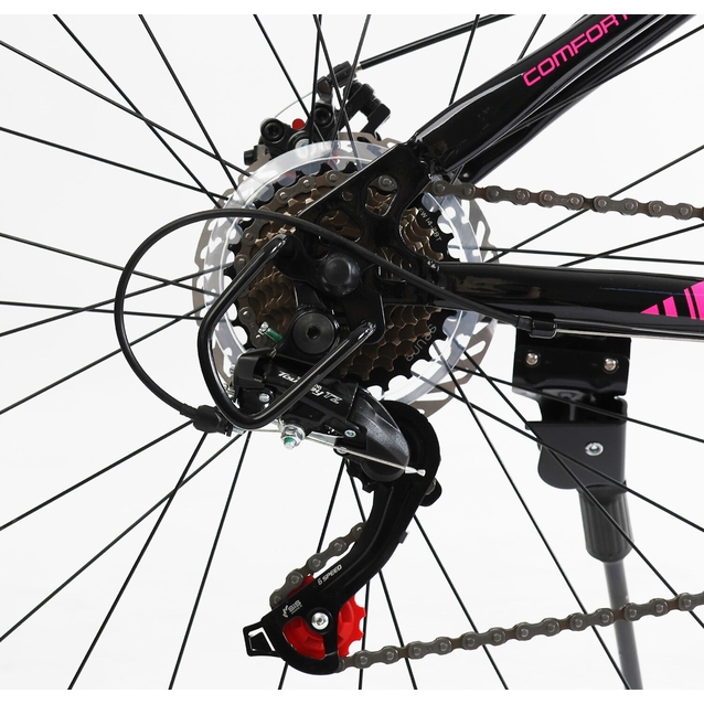 Велосипед 27.5 ST Corso «AMBER» MB-62589 сталь 15", (к-т SHIMANO) чорно-рожевий фото westvelo.com
