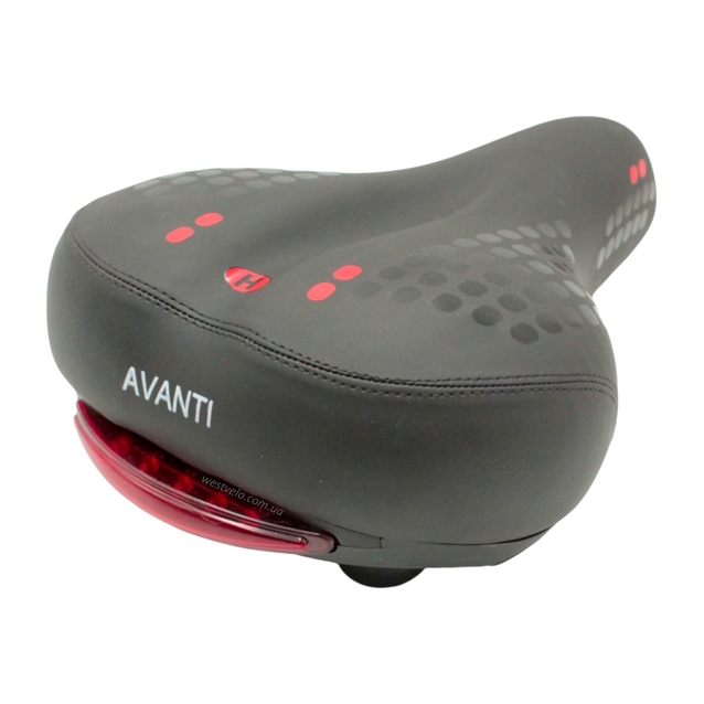 Сідло на демпферах AVANTI № A-1, чорне + мигалка на батарейках фото westvelo.com