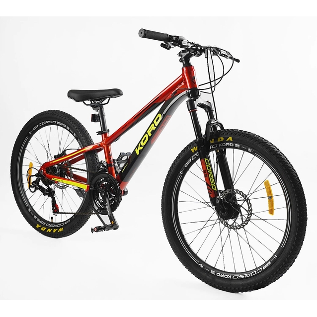 Велосипед 24 AL Corso «KORD» KD-74012 алюміній 11", (к-т SHIMANO) червоно-жовтий