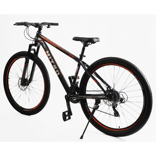 Велосипед 29 ST Corso «NEW-NITRO» NT-25022 сталь 17", (к-т SUNRUN) чорно-помаранчевий фото westvelo.com