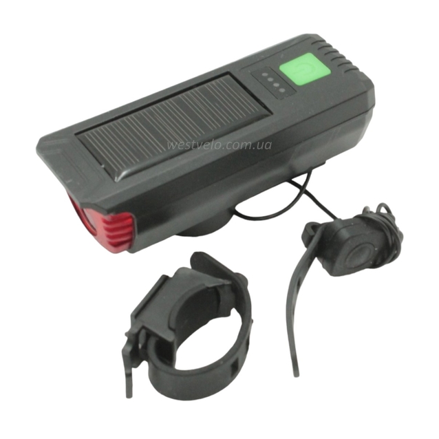 Фара usb + сигнал XLT-109, сонячна батарея (369) фото westvelo.com