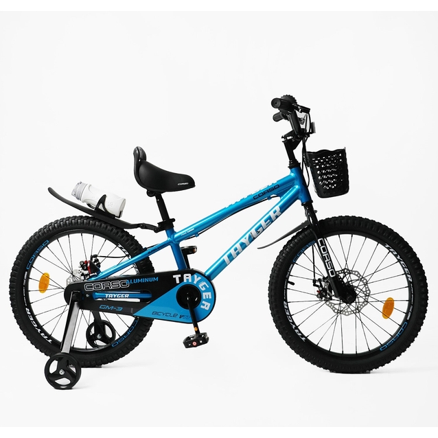 Дитячий велосипед 20 AL Corso «TAYGER»  TG-29916 алюмінієва рама, дискові гальма, синій фото westvelo.com