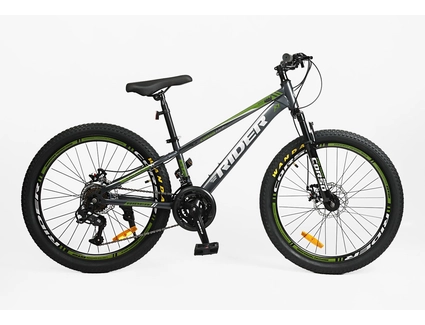 Велосипед 24 ST Corso «RIDER» RD-24605 сталь 11", (к-т LTWOO-A2) графітово-зелений
