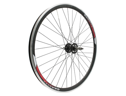 Колесо 27,5 зад, обід 2-ний чорний втулка SHUNFENG, проми, диск 6 болтів, чорна спиця