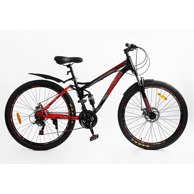 Велосипед 27.5 ST Corso «REND» RD-50401 сталь 15", (к-т SHIMANO) чорно-червоний фото westvelo.com