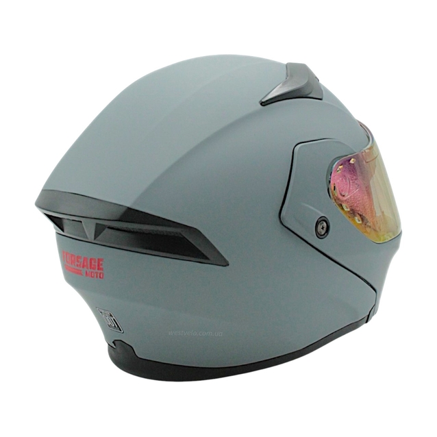 Мото шолом, трансформер (L) "90" сірий матовий, вмонтовані окуляри фото westvelo.com